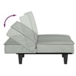 Bowery Hill Contemporary Sofa Bed in Light Grey Polyester Velvet Plywood