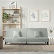 Bowery Hill Contemporary Sofa Bed in Light Grey Polyester Velvet Plywood