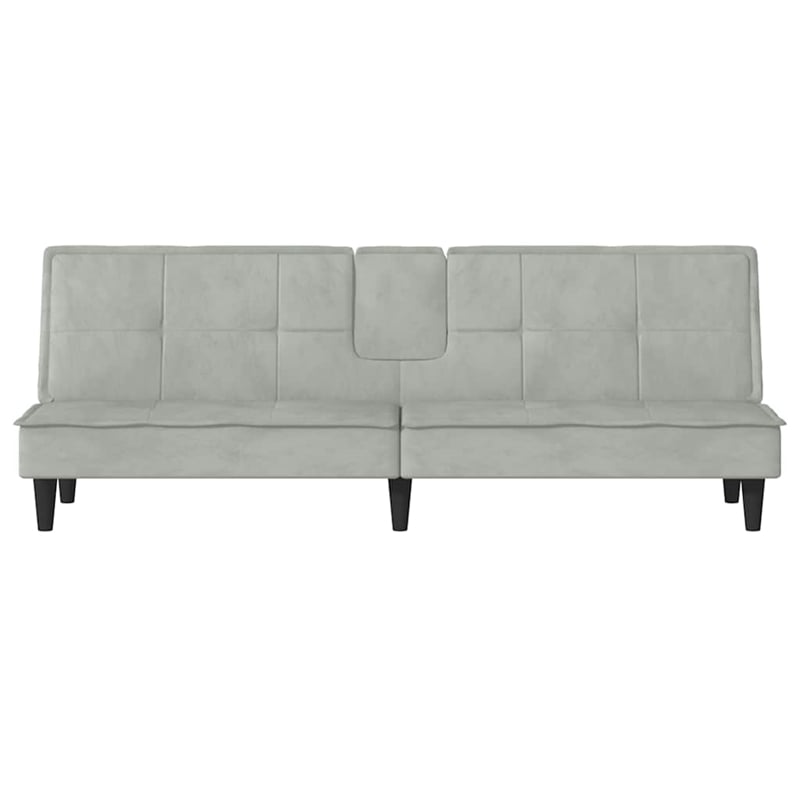 Bowery Hill Contemporary Large Sofa Bed in Light Gray Polyester