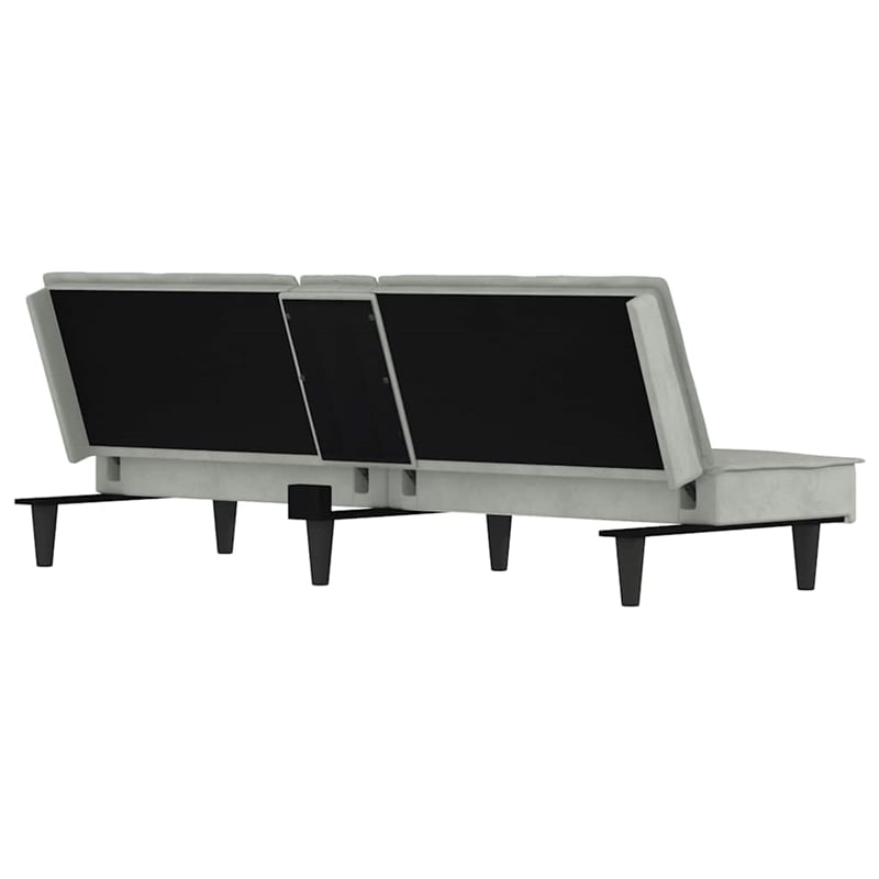 Bowery Hill Contemporary Large Sofa Bed in Light Gray Polyester