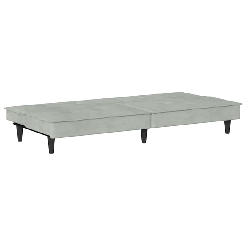 Bowery Hill Contemporary Large Sofa Bed in Light Gray Polyester