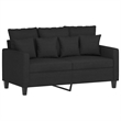 Bowery Hill Contemporary 2-Seater Sofa in Black Finish Polyester