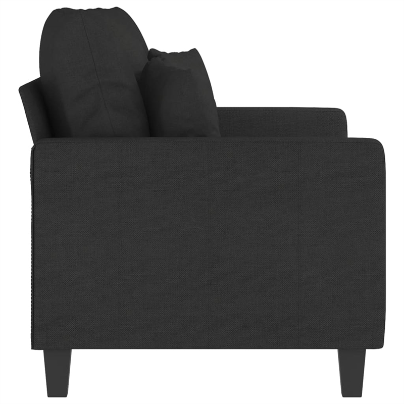 Bowery Hill Contemporary 2-Seater Sofa in Black Finish Polyester