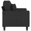 Bowery Hill Contemporary 2-Seater Sofa in Black Finish Polyester
