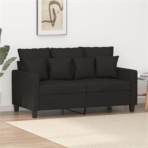Bowery Hill Contemporary 2-Seater Sofa in Black Finish Polyester