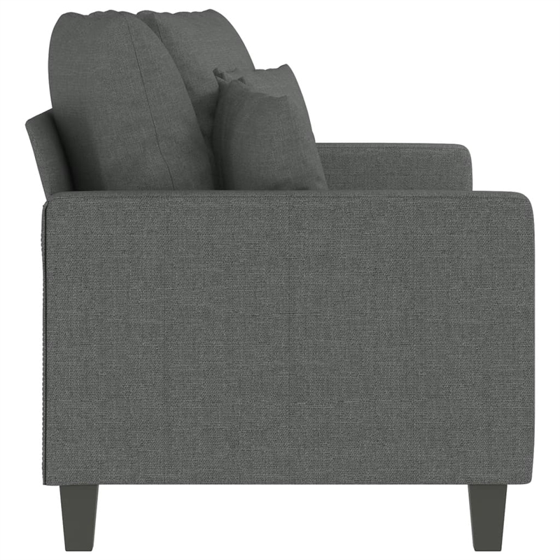 Bowery Hill Contemporary 2-Seater Sofa in Dark Gray Polyester