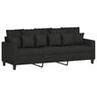 Bowery Hill Contemporary Polyester 3-Seater Sofa in Black Finish