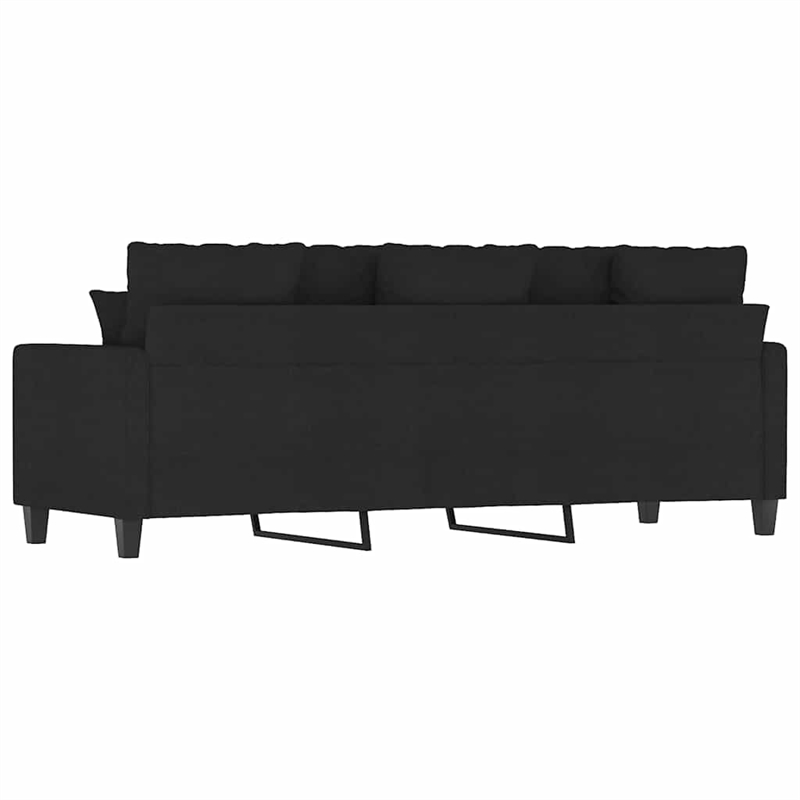 Bowery Hill Contemporary Polyester 3-Seater Sofa in Black Finish