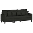 Bowery Hill Contemporary Polyester 3-Seater Sofa in Black Finish