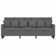 Bowery Hill Contemporary 3-Seater Sofa in Dark Gray Finish Fabric