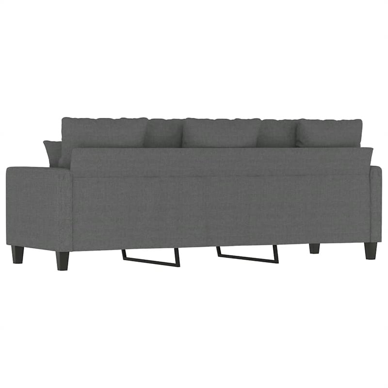 Bowery Hill Contemporary 3-Seater Sofa in Dark Gray Finish Fabric