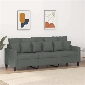 Bowery Hill Contemporary 3-Seater Sofa in Dark Gray Finish Fabric