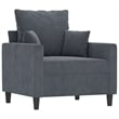 Bowery Hill Contemporary Single Sofa Chair in Dark Grey Polyester Velvet