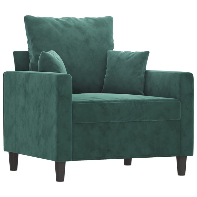Bowery Hill Single Sofa Chair in Dark Green Polyester Velvet