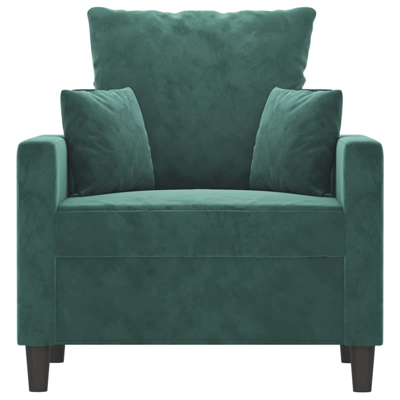 Bowery Hill Single Sofa Chair in Dark Green Polyester Velvet