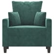 Bowery Hill Single Sofa Chair in Dark Green Polyester Velvet