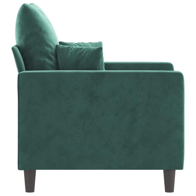Bowery Hill Single Sofa Chair in Dark Green Polyester Velvet