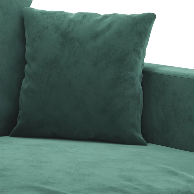 Bowery Hill Single Sofa Chair in Dark Green Polyester Velvet