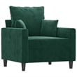 Bowery Hill Single Sofa Chair in Dark Green Polyester Velvet