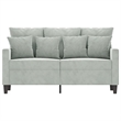 Bowery Hill Metal 2-Seater Sofa in Light Grey Polyester Velvet