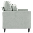 Bowery Hill Metal 2-Seater Sofa in Light Grey Polyester Velvet