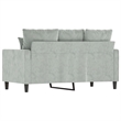 Bowery Hill Metal 2-Seater Sofa in Light Grey Polyester Velvet