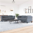 Bowery Hill Contemporary Wooden Sofa Set in Dark Green Polyester