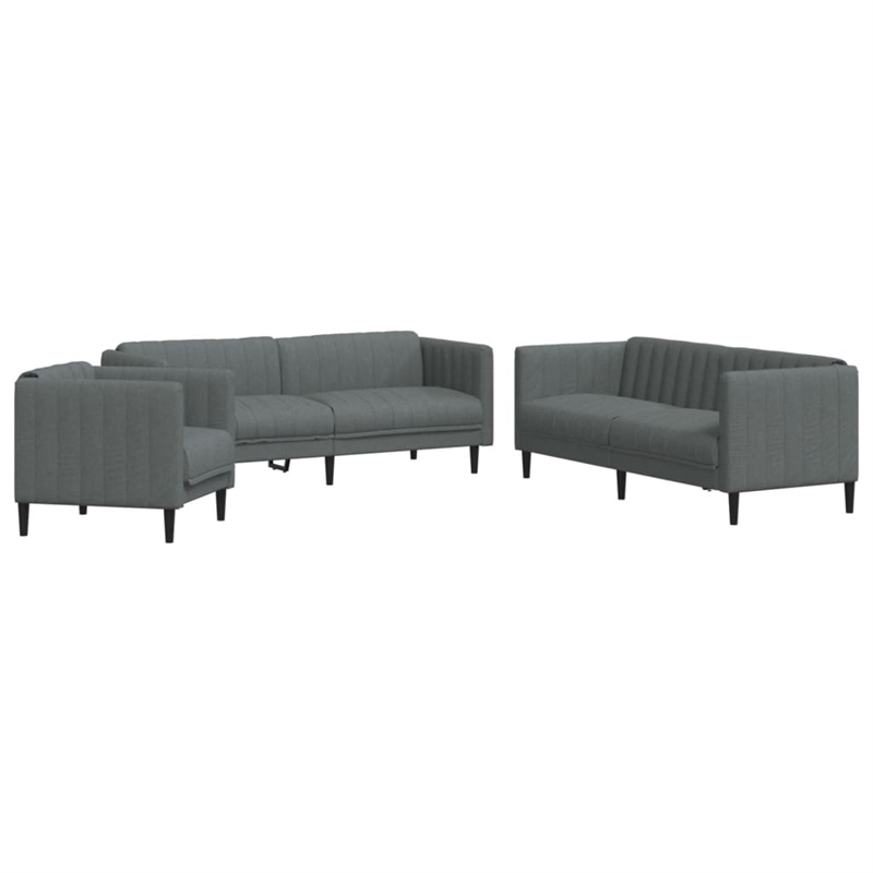 Bowery Hill Contemporary Wooden Sofa Set in Dark Green Polyester