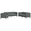 Bowery Hill Contemporary Wooden Sofa Set in Dark Green Polyester