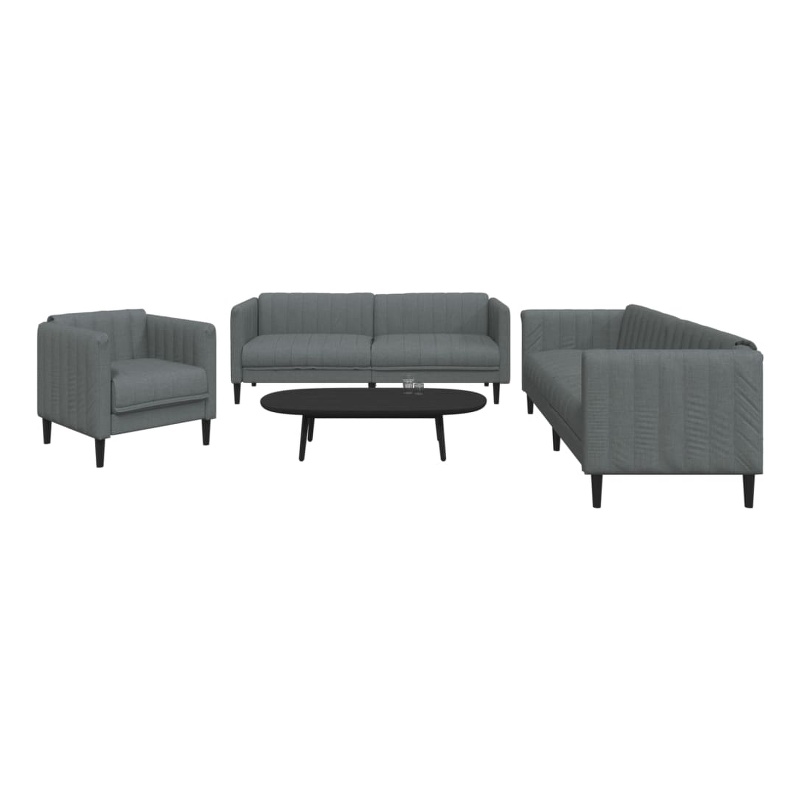 Bowery Hill Contemporary Wooden Sofa Set in Dark Green Polyester