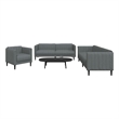 Bowery Hill Contemporary Wooden Sofa Set in Dark Green Polyester