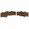 Bowery Hill Contemporary Rectangular Sofa Set in Brown Velvet