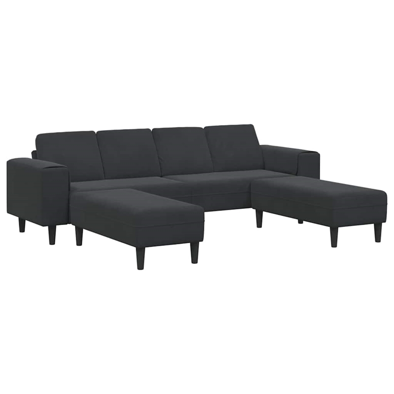 Bowery Hill Modern / Contemporary Sofa Set in Black Finish Velvet