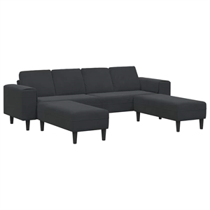 Bowery Hill Modern / Contemporary Sofa Set in Black Finish Velvet