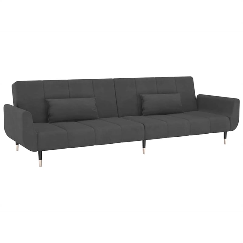 Bowery Hill Contemporary Sofa Bed in Dark Grey Finish Polyester