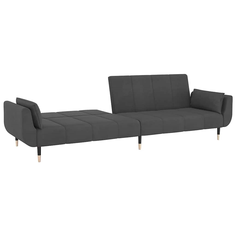 Bowery Hill Contemporary Sofa Bed in Dark Grey Finish Polyester