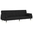 Bowery Hill Contemporary Standard Sofa Bed in Black Finish Velvet