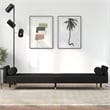 Bowery Hill Contemporary Standard Sofa Bed in Black Finish Velvet