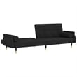 Bowery Hill Contemporary Standard Sofa Bed in Black Finish Velvet