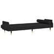 Bowery Hill Contemporary Standard Sofa Bed in Black Finish Velvet
