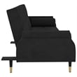 Bowery Hill Contemporary Standard Sofa Bed in Black Finish Velvet