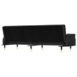 Bowery Hill Contemporary Standard Sofa Bed in Black Finish Velvet