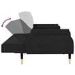Bowery Hill Contemporary Standard Sofa Bed in Black Finish Velvet
