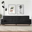 Bowery Hill Contemporary Standard Sofa Bed in Black Finish Velvet