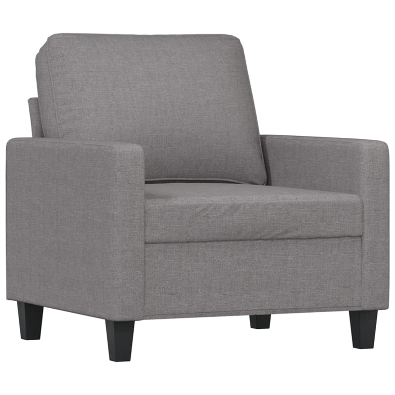 Bowery Hill Single Single Sofa Chair in Light Grey Polyester