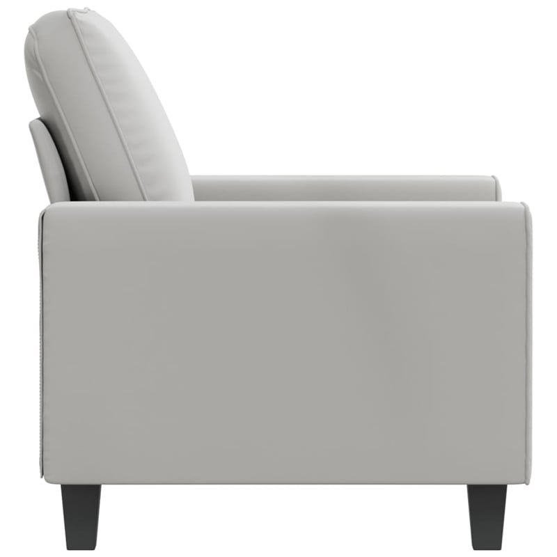 Bowery Hill Contemporary Single Sofa Chair in Light Gray Microfiber