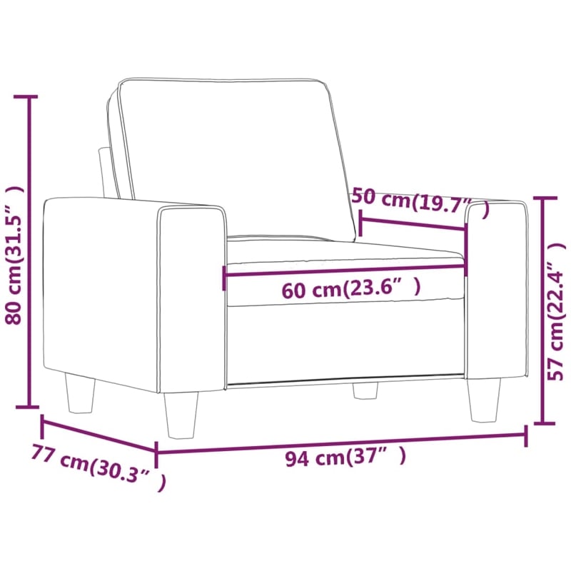 Bowery Hill Contemporary Single Sofa Chair in Light Gray Microfiber