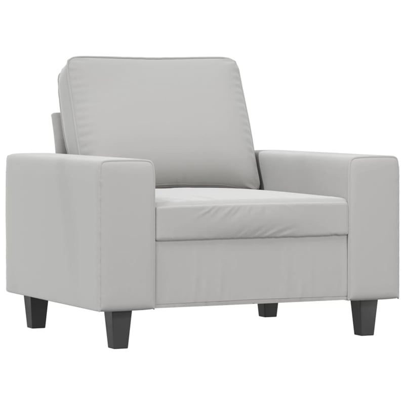Bowery Hill Contemporary Single Sofa Chair in Light Gray Microfiber