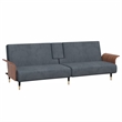 Bowery Hill Contemporary Full Sofa Bed in Dark Grey Finish Velvet