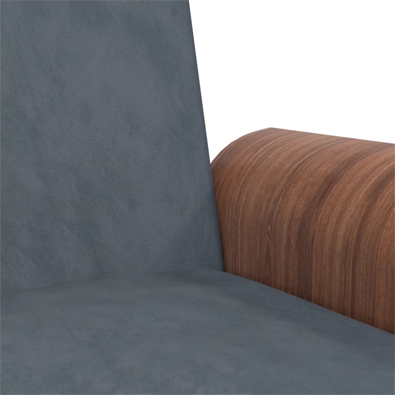 Bowery Hill Contemporary Full Sofa Bed in Dark Grey Finish Velvet